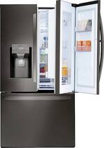 LG - 27.7 Cu. Ft. French Door-in-Door Smart Wi-Fi Enabled Refrigerator - PrintProof Black Stainless Steel - Front_Standard