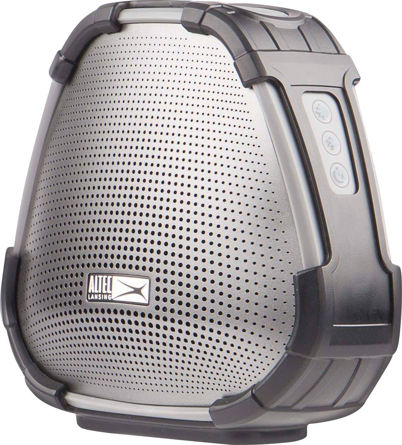Left. Altec Lansing - VersA Smart Portable Bluetooth Speaker with Alexa - Black/Silver.
