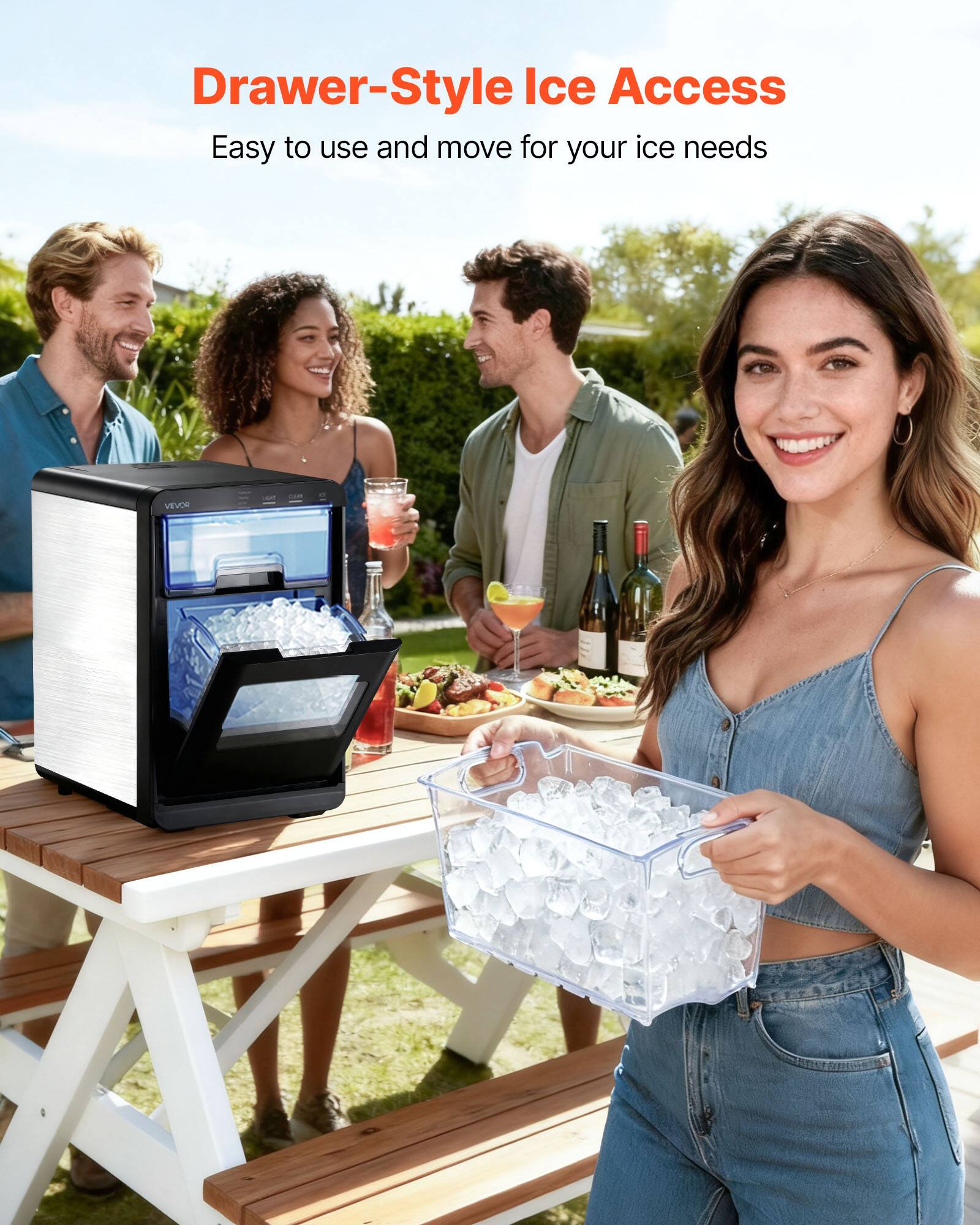 Drawer-Style Ice Access  
Easy to use and move for your ice needs