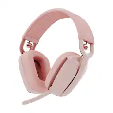 Front. Logitech - Zone Vibe 100 Bluetooth Over Ear Headphones with Noise-Cancelling Microphone - Rose.