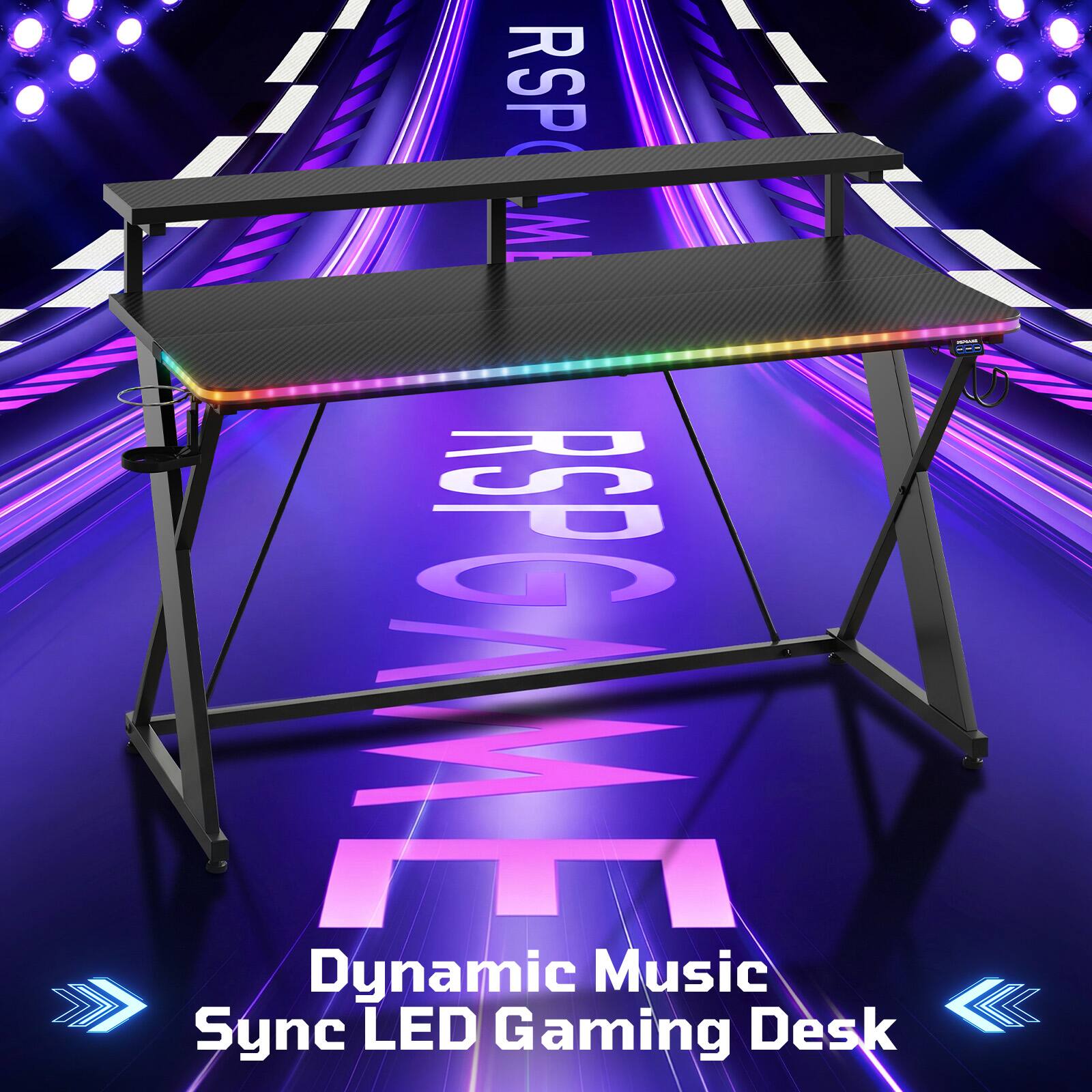 RSP M5SP Dynamic Music Sync LED Gaming Desk
