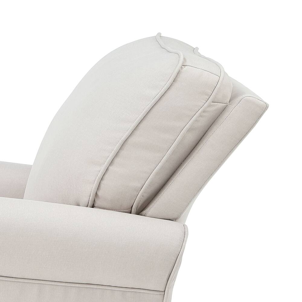 Alt View 5. Loheer - Loheer Beige Fabric Rocking Chair Wooden Legs Upholstered Rocker - Beige.
