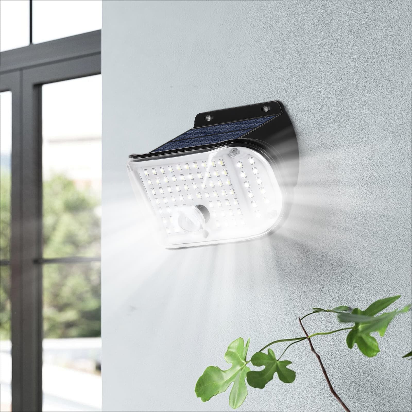 Oumilen - Solar LED Wall Light Single Head Motion Sensor Waterproof Outdoor Security Light