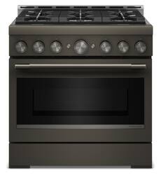 KitchenAid - 5.1 Cu. Ft Commercial Gas Range with No Preheat Air Fry Mode and 6 Burner - Black Ore - Front_Zoom