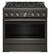 Front. KitchenAid - 5.1 Cu. Ft Commercial Gas Range with No Preheat Air Fry Mode and 6 Burner - Black Ore.