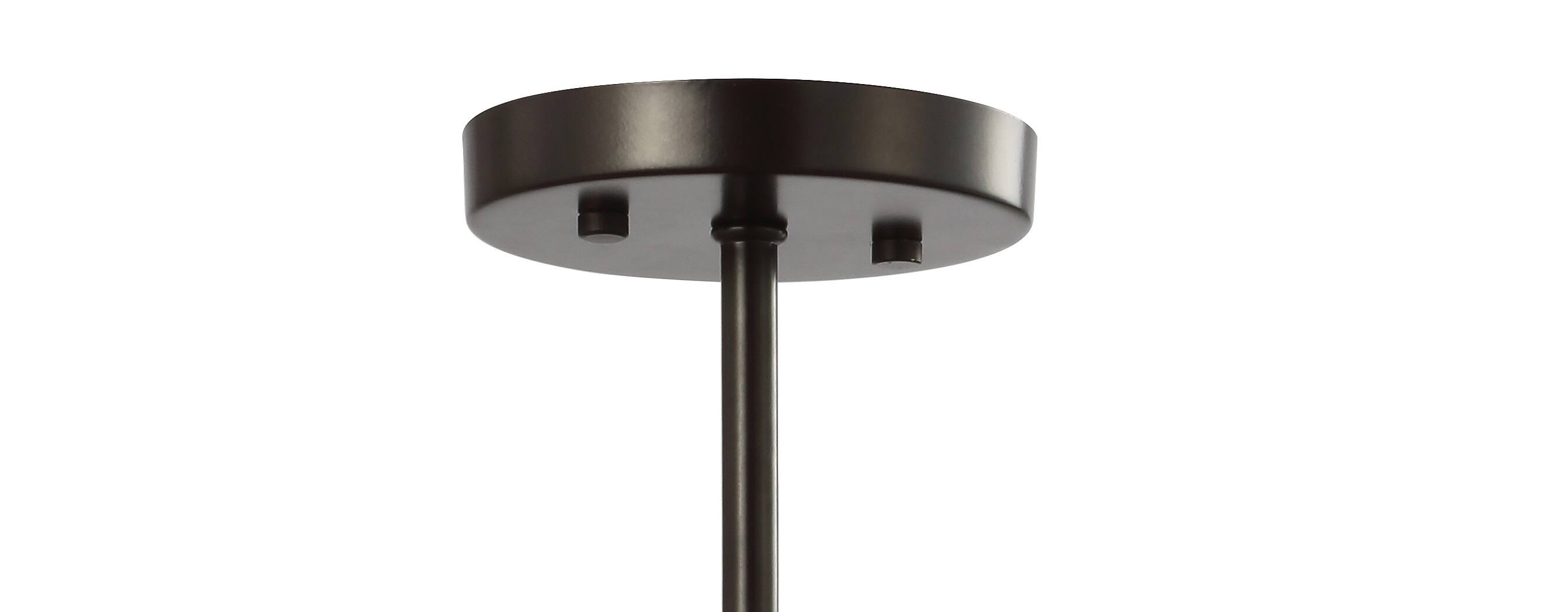 Alt View 5. Jonathan Y - Hampdon 15" Iron/Glass Modern Drum LED Flush Mount, Oil Rubbed Bronze - Oil Rubbed Bronze/Clear.