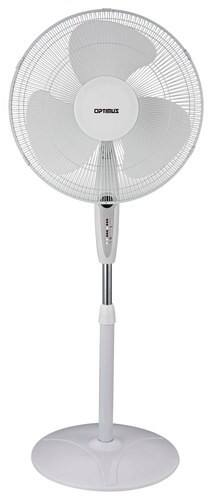 Front. Optimus - 16" Oscillating Stand Fan - White.
