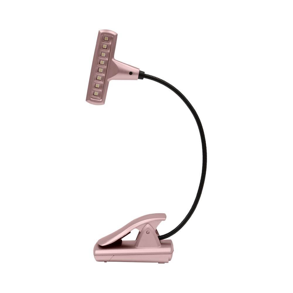 Front. UltraBrite - 8-LED ClipAnywhere Booklight - Rose Gold.