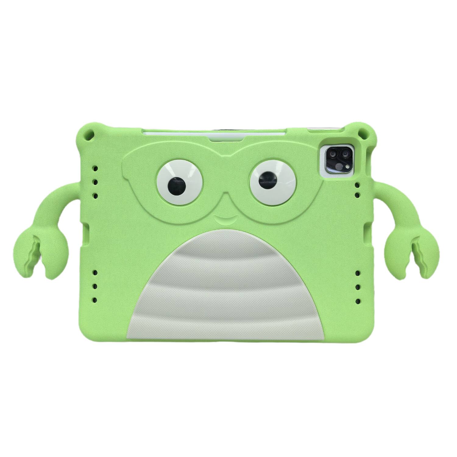 Alt View 8. Dteck - Shockproof Cartoon Case for Apple iPad (10th Generation) 10.9" 2022, Soft TPU Protective Cover with Integrated Stand - Green.