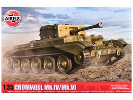 Level 3 Model Kit Cromwell Mk.IV / Mk.VI Cruiser Tank with 2 Scheme Options 1/35 Plastic Model Kit by Airfix - Green