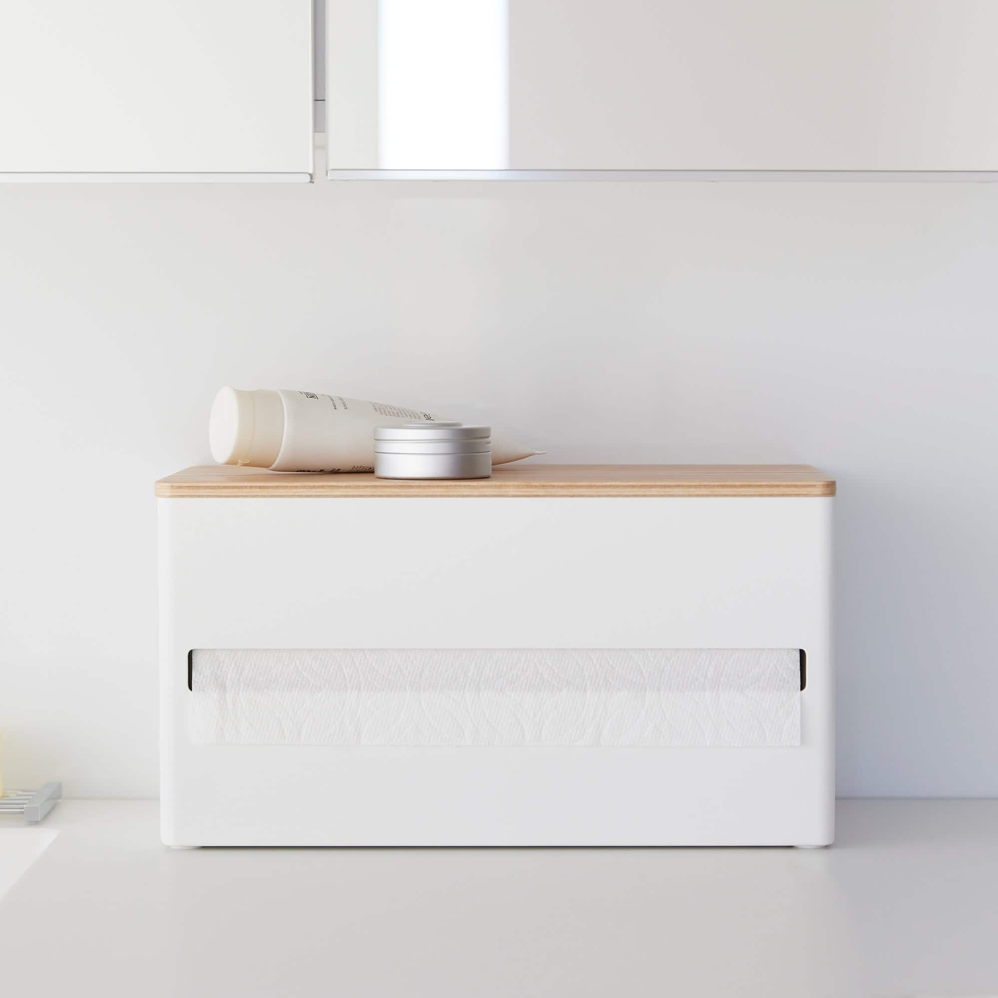 Yamazaki Home - Paper Towel Dispenser - Steel + Wood - Walnut