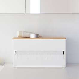 Yamazaki Home - Paper Towel Dispenser - Steel + Wood - Walnut