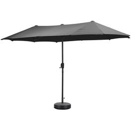 Ainfox - 13ft Large Patio Umbrella Outdoor Market Umbrella UV ProtectionSturdy Framew/Easy Crank for Yard,Poolside,Deck - Black