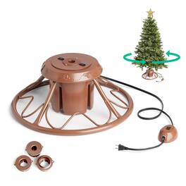 Home Heritage - 1-1.75" Artificial Christmas Tree Base Rotating Metal Stand - Brown