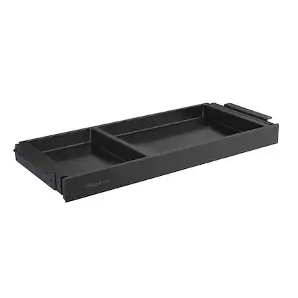 Front. Mount-It! - Under Desk Shallow Pull-Out Drawer with Dual Compartments for Office Storage & Workspace Organization, Black - Black.