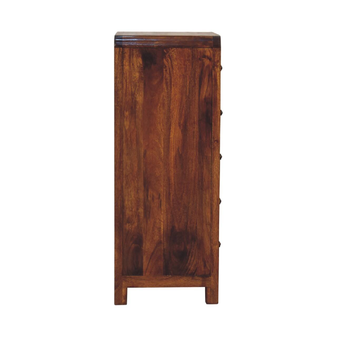 Alt View 5. Artisan Furniture - Artisan Furniture Solid Wood Aspen Tallboy, 5 Drawers, Dark Brown - Dark Brown.