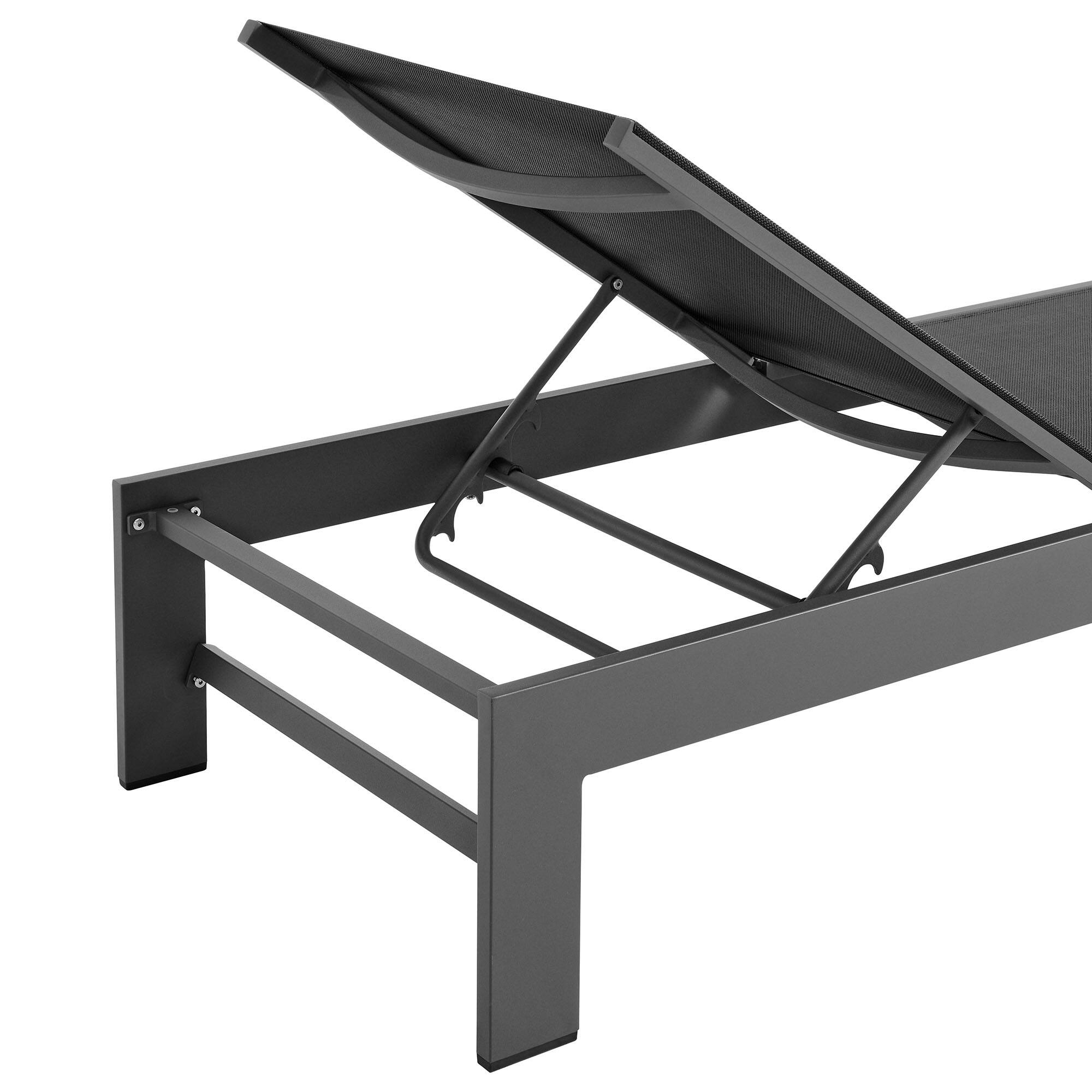 Alt View 7. Modway - Tahoe Outdoor Patio Mesh and Aluminum Chaise Lounge by Modway - Gray.