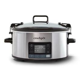 Crockpot - 7-Quart MyTime Cook & Carry Programmable Slow Cooker - Stainless Steel