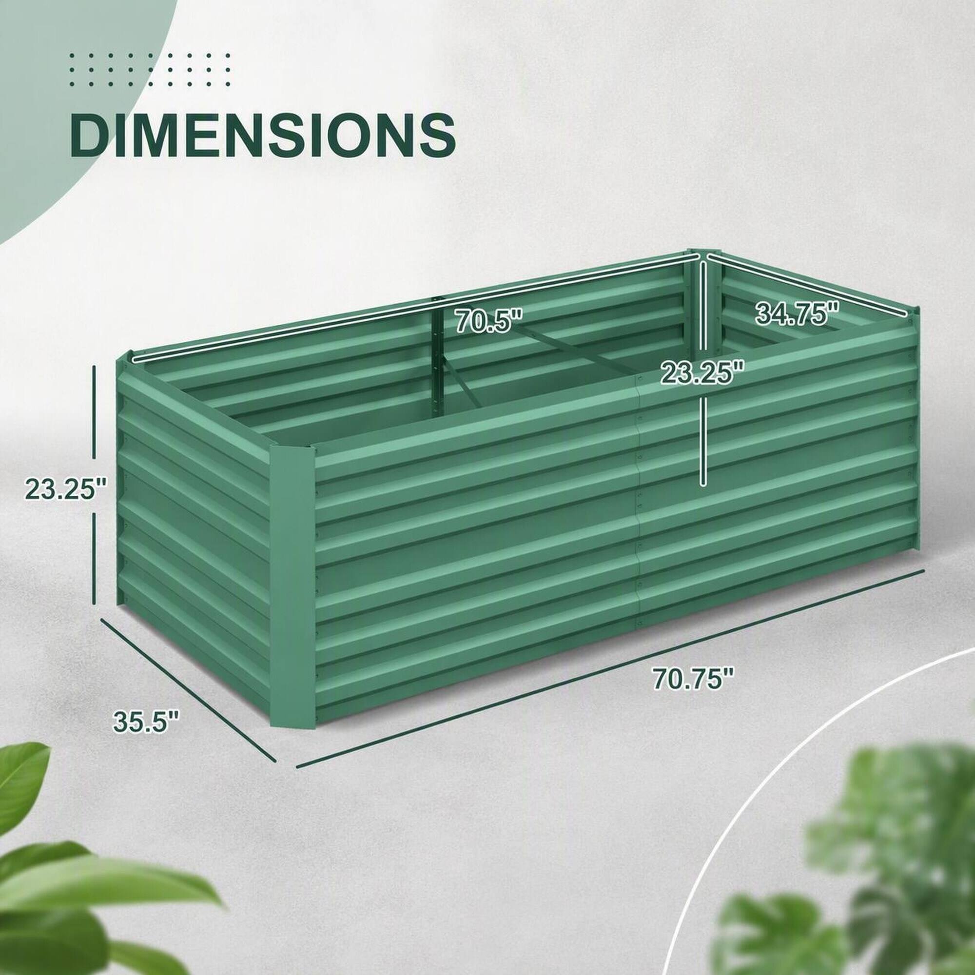 DIMENSIONS
70.5"
34.75"
23.25"
23.25"
35.5"
70.75"