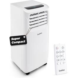 Ivation - 9000 BTU Portable Air Conditioner, Dehumidifier, Timer, Remote, Washable Filter & Wheels - White