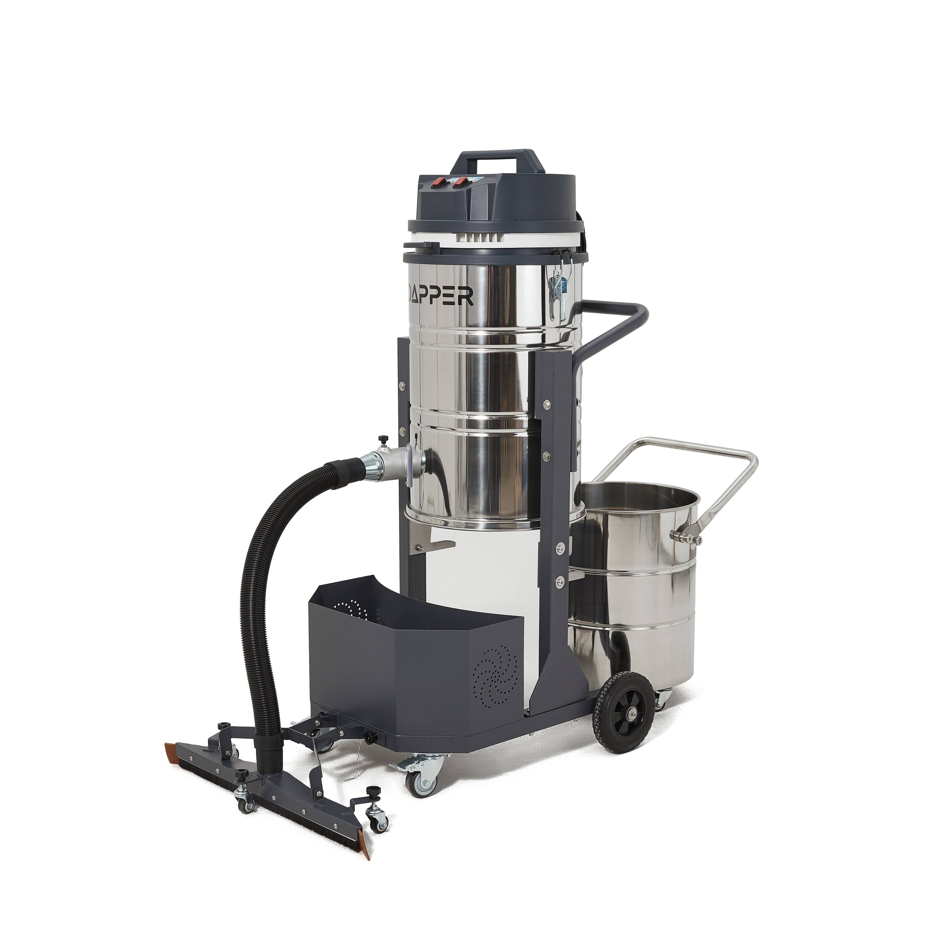 Alt View 7. Dapper Supply - Dapper Supply 26 5 Gallon Wet Dry Vacuum Dual Motor 3 3 HP 222 CFM 120V 20A Plug 2 Year Warranty - Silver.