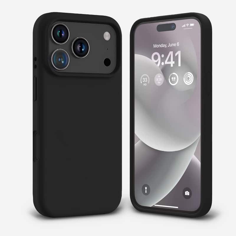 Entronix - Soft-Touch Liquid Silicone Case for iPhone 17 Pro - Black