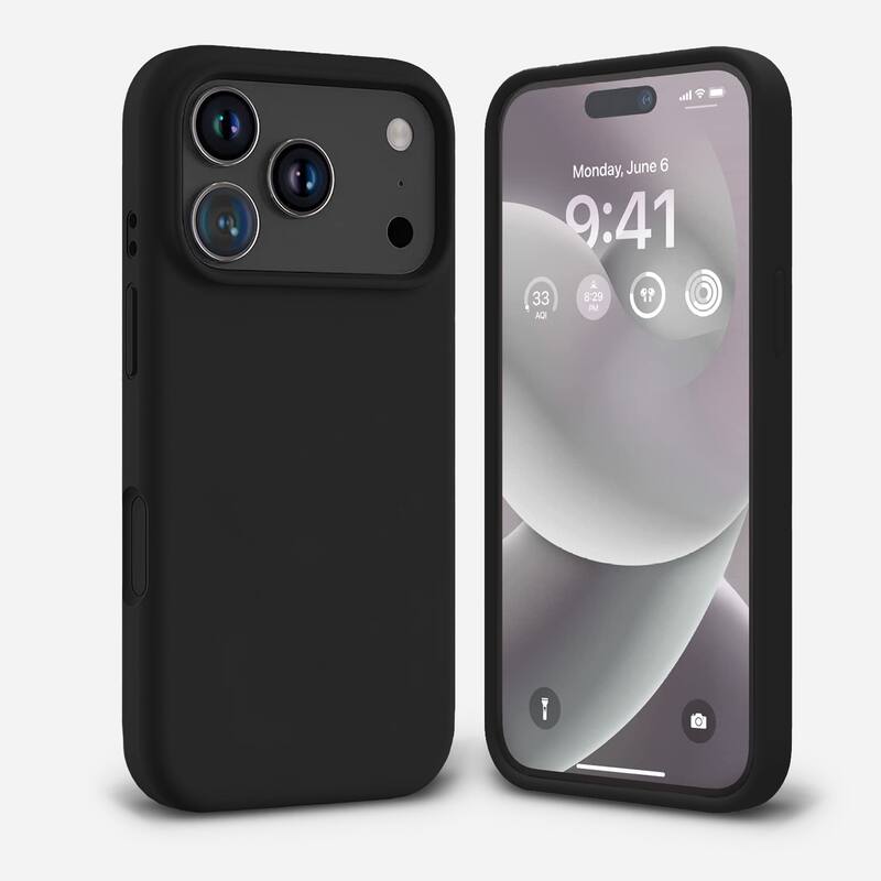Entronix - Soft-Touch Liquid Silicone Case for iPhone 17 Pro - Black