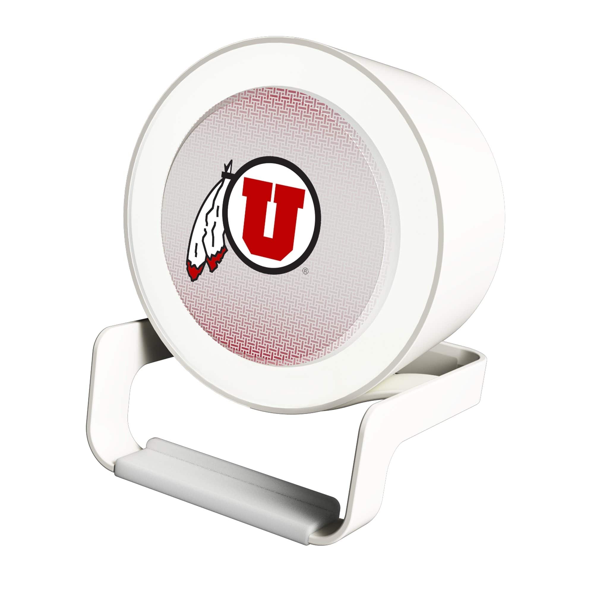 Front. Keyscaper - Utah Utes Linen Print Nightlight Charger & Bluetooth Speaker - White.