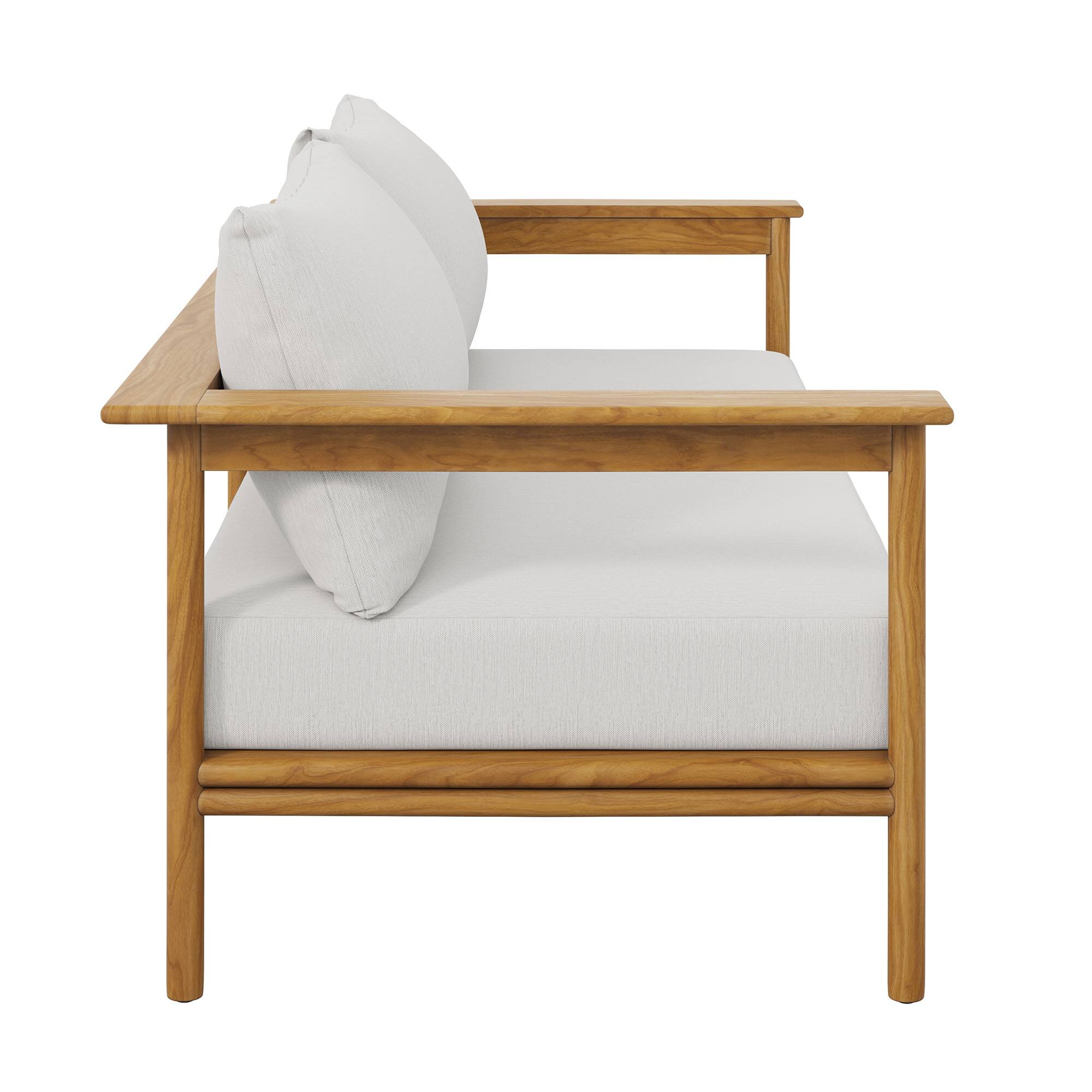 Back. Modway - Wren Outdoor Patio Teak Wood Sofa by Modway - Natural Sail.