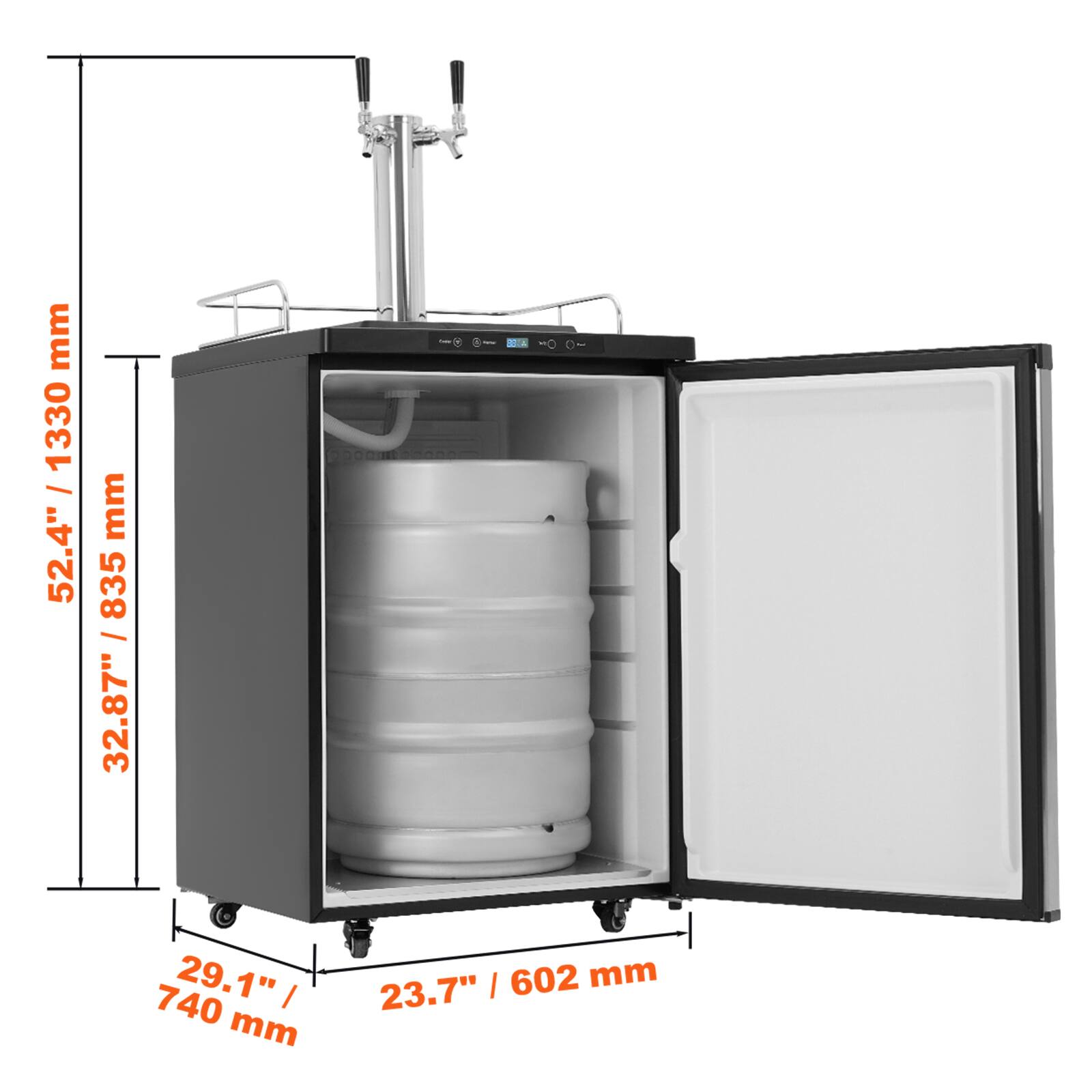 mm 1330 | 52.4"  
mm 835 | 32.87"  
mm 740 | 29.1"  
mm 602 | 23.7"