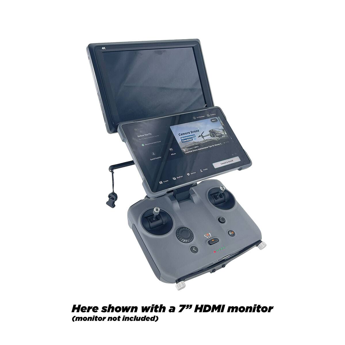 Here shown with a 7" HDMI monitor (monitor not included)