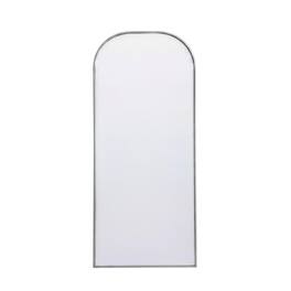 Elegant Decor - Metal Frame Arch Full Length Mirror 28x66 Inch - Silver