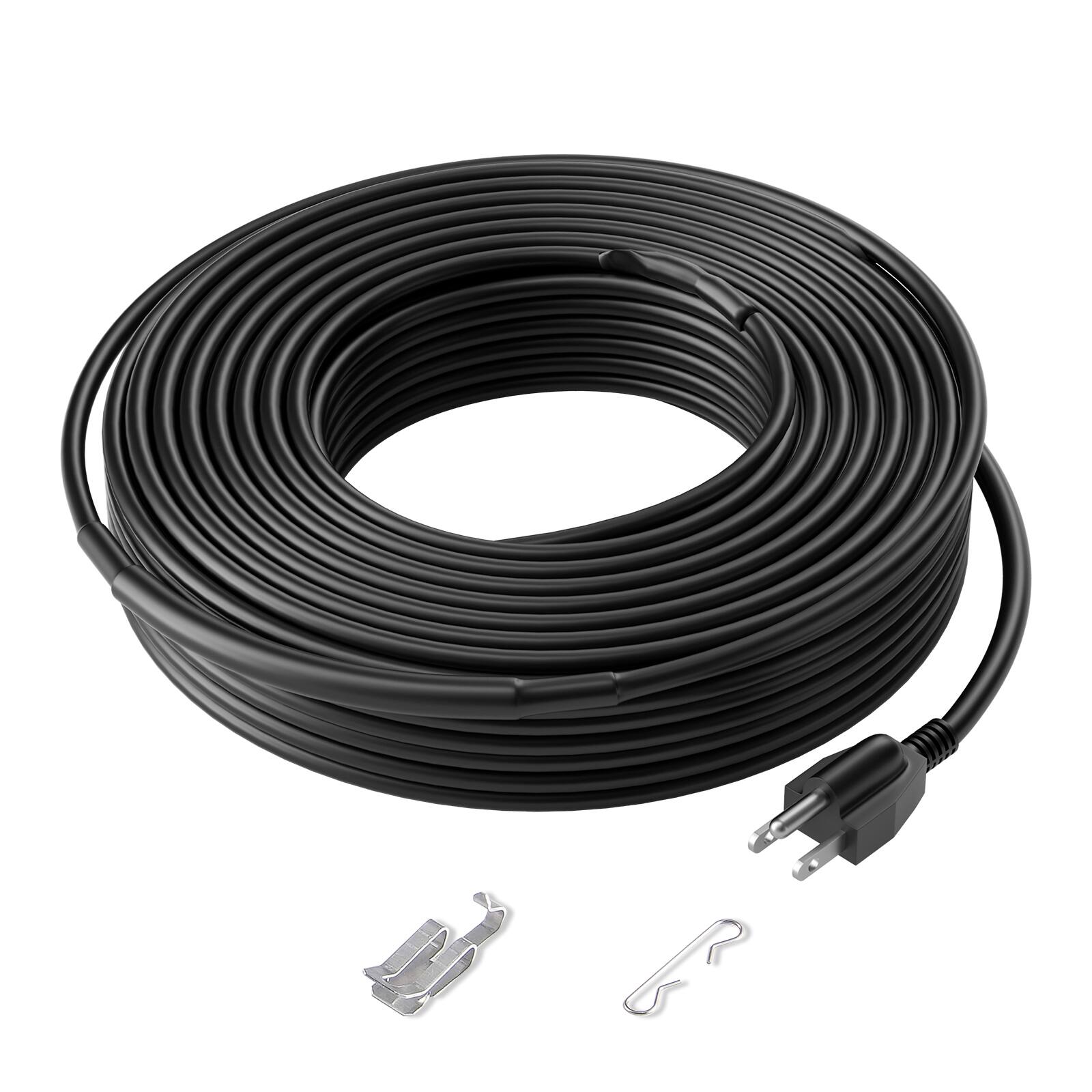 Alt View 5. VEVOR - Self-Regulating Pipe Heating Cable, 140FT 5W/FT Heat Tape for Pipes, Roof Snow Melting De-icing, Gutter and Pipe Freeze - Black;Orange.