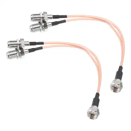 Front. Unique Bargains - 2pcs 6″ RG6 3-Way Coax Splitter - Rose Gold.
