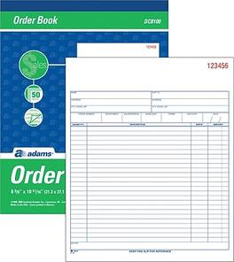 Adams - 2-Part Carbonless Work Orders, 8.375" x 10.4375", 50 Sets/Book - Multicolor