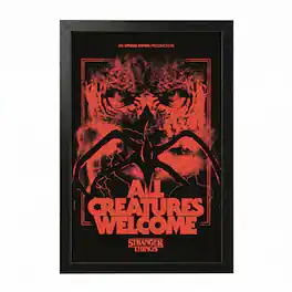 PopMarket - Stranger Things - All Creatures Welcome - 11x17 Framed Gel Coat - Multicolor
