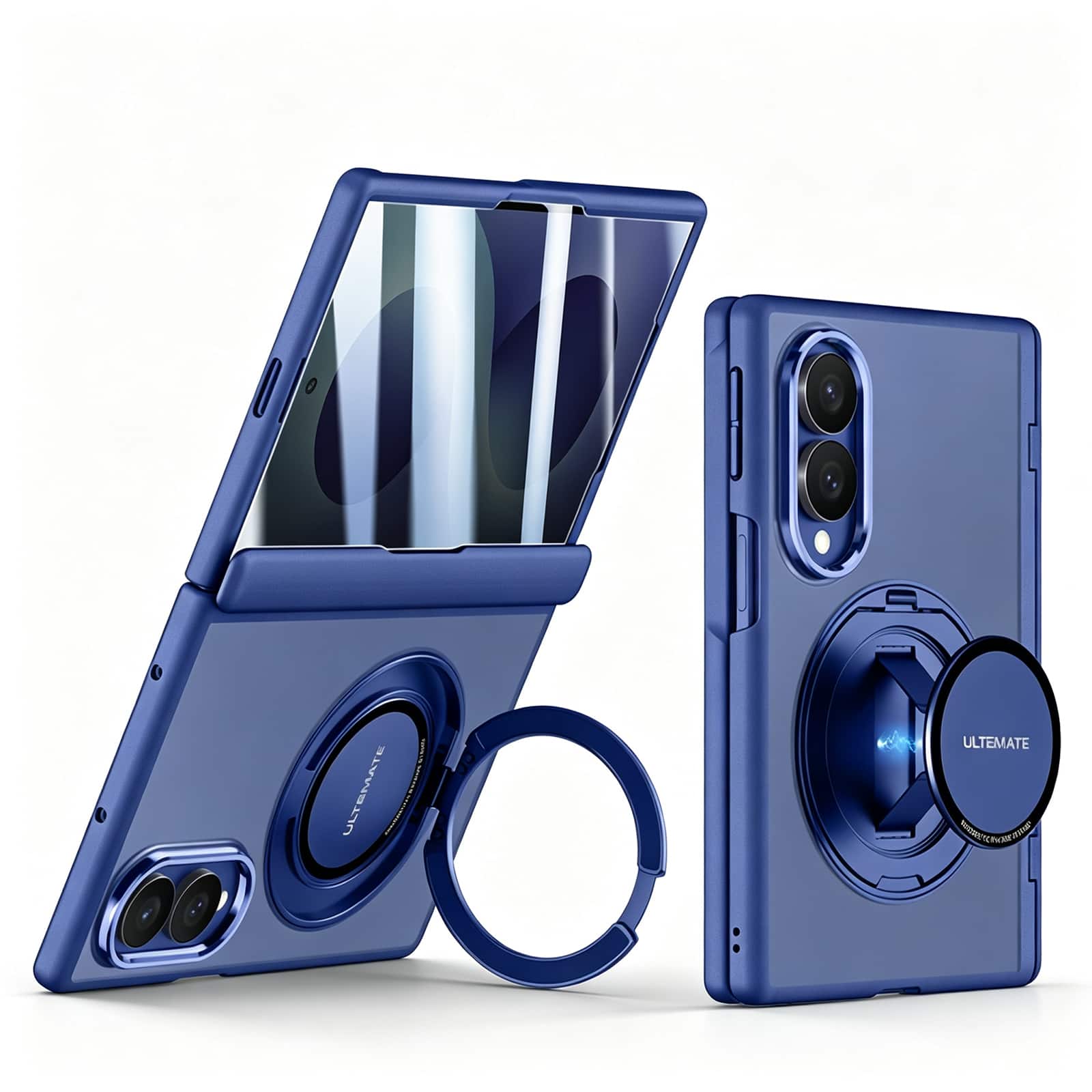 Dteck - Privacy Case for Samsung Galaxy Z Fold8 with Stand & PET Screen Film,Matte PC Shockproof Full Hinge Protection Cover - Blue price history on PriceWatchPro