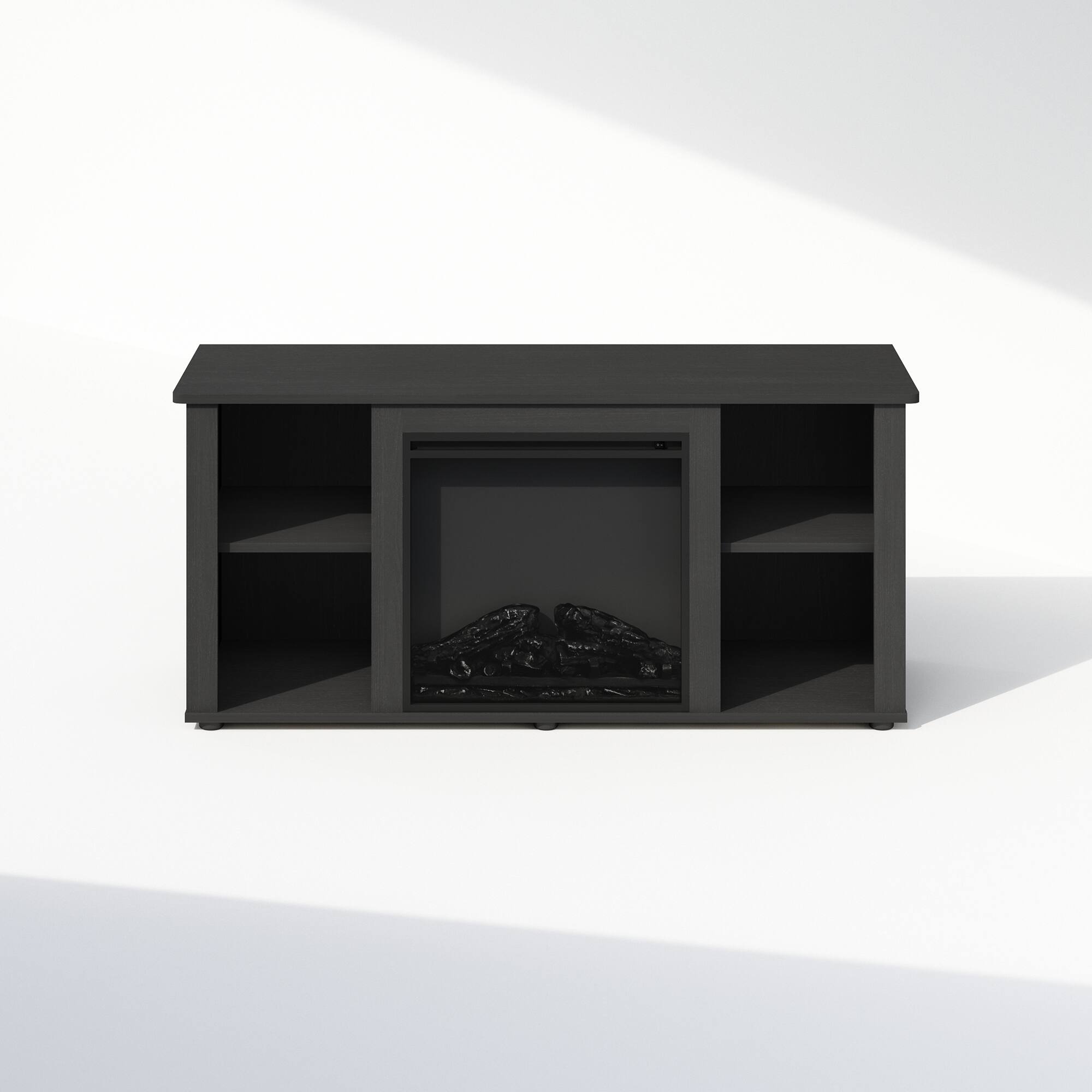 Alt View 2. Furinno - Jensen No Heat Decorative Electric Fireplace TV Stand, Entertainment Center for TV up to 55 Inch - Americano.