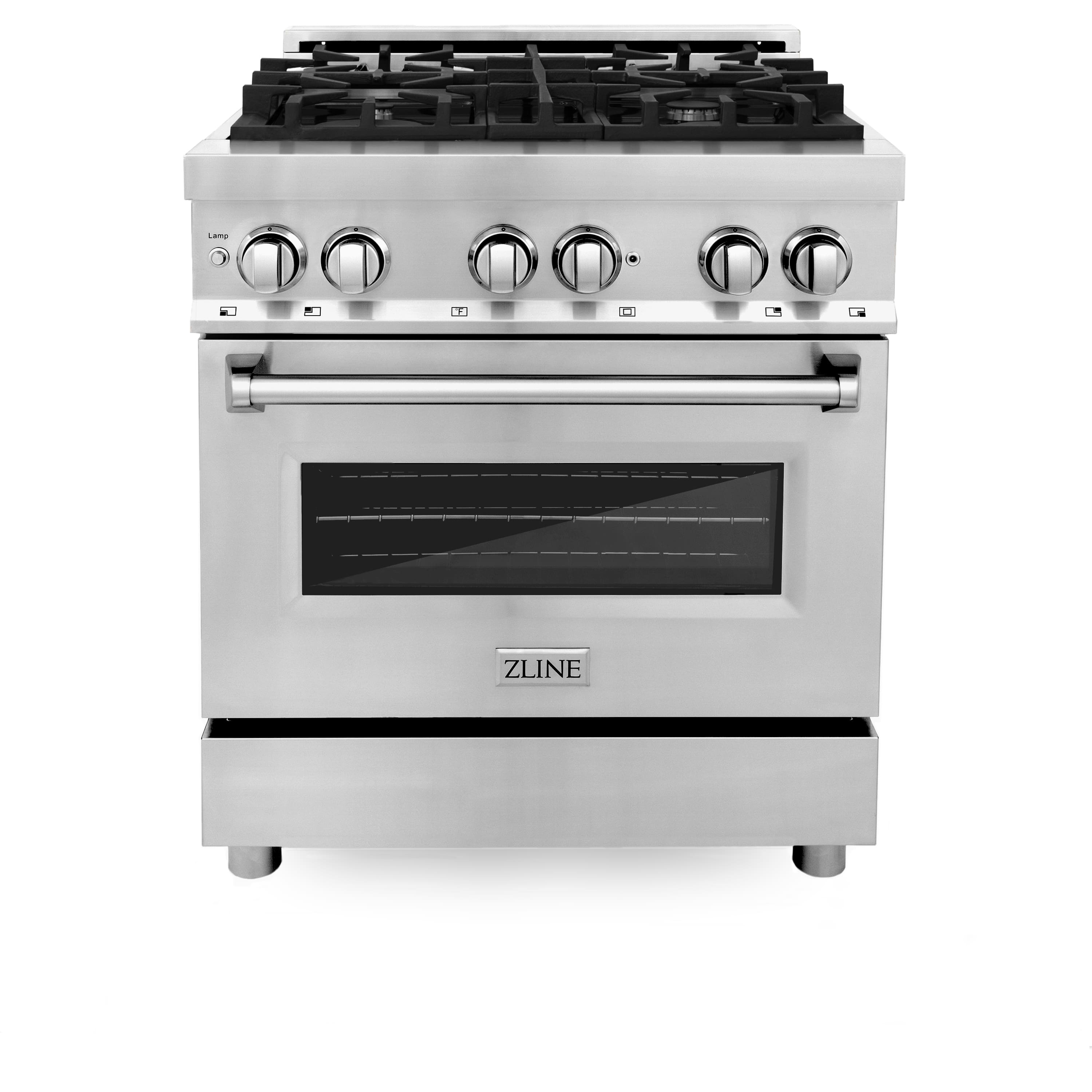 Front. ZLINE - 30 in. 4.0 cu. ft. Legacy Freestanding Dual Fuel Range with 6 Burners and Electric Convection Oven in Stainless Steel - Stainless steel.