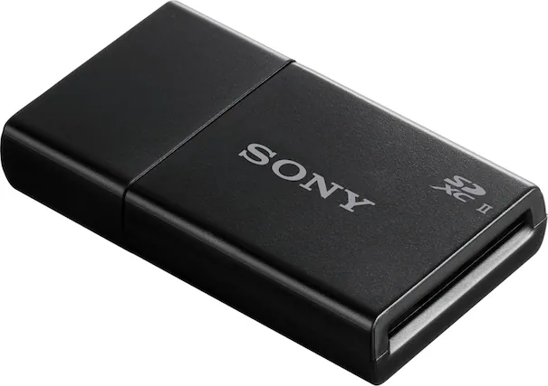 Front. Sony - UHS-II SD USB 3.1 Gen 1 Memory Card Reader - Black.