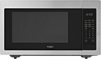 Front. Whirlpool - 1.6 Cu. Ft. Full-Size Microwave - Fingerprint Resistant Stainless Steel.