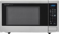 Front. Sharp - Carousel 1.4 Cu. Ft. Mid-Size Microwave - Stainless steel.