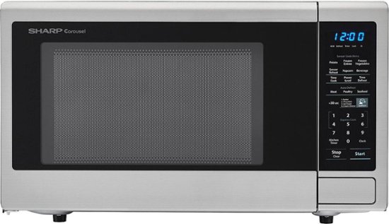 Sharp - Carousel 1.4 Cu. Ft. Mid-Size Microwave - Stainless steel - Front_Zoom