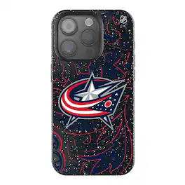 Keyscaper - NHL - Columbus Blue Jackets Paisley Bling iPhone Case - 15 - Black