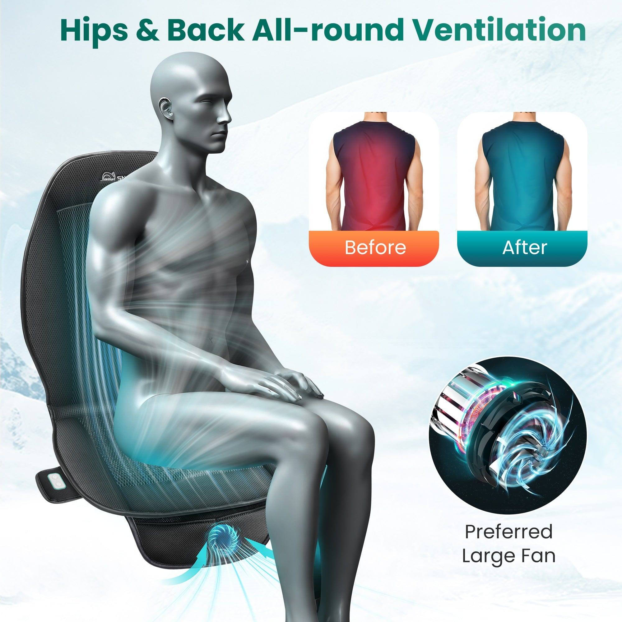 Hips & Back All-round Ventilation

Before

After

Preferred Large Fan