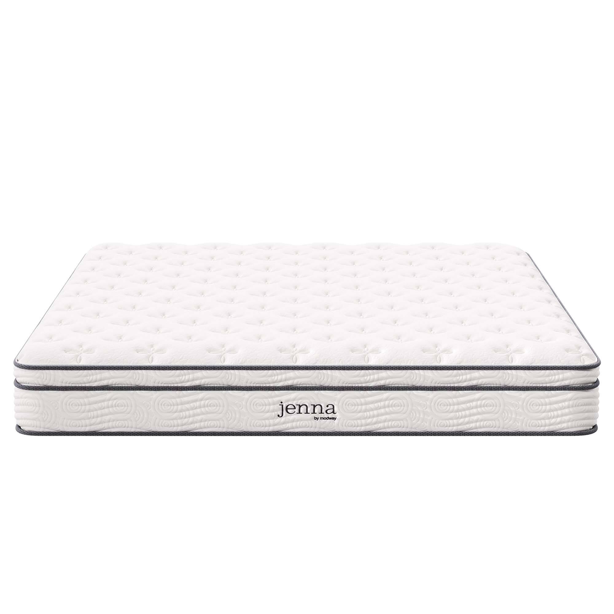 Angle. Modway - Jenna 10" Innerspring and Foam California King Mattress by Modway - White.