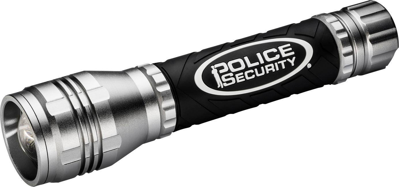 Police Security - Elite LED Flashlight - Silver - Larger Front