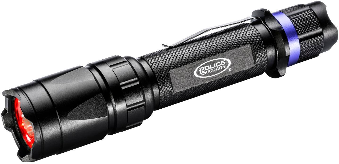 Left. Police Security - Trac Tact 2AA with 395 NM UV, Black 350L.