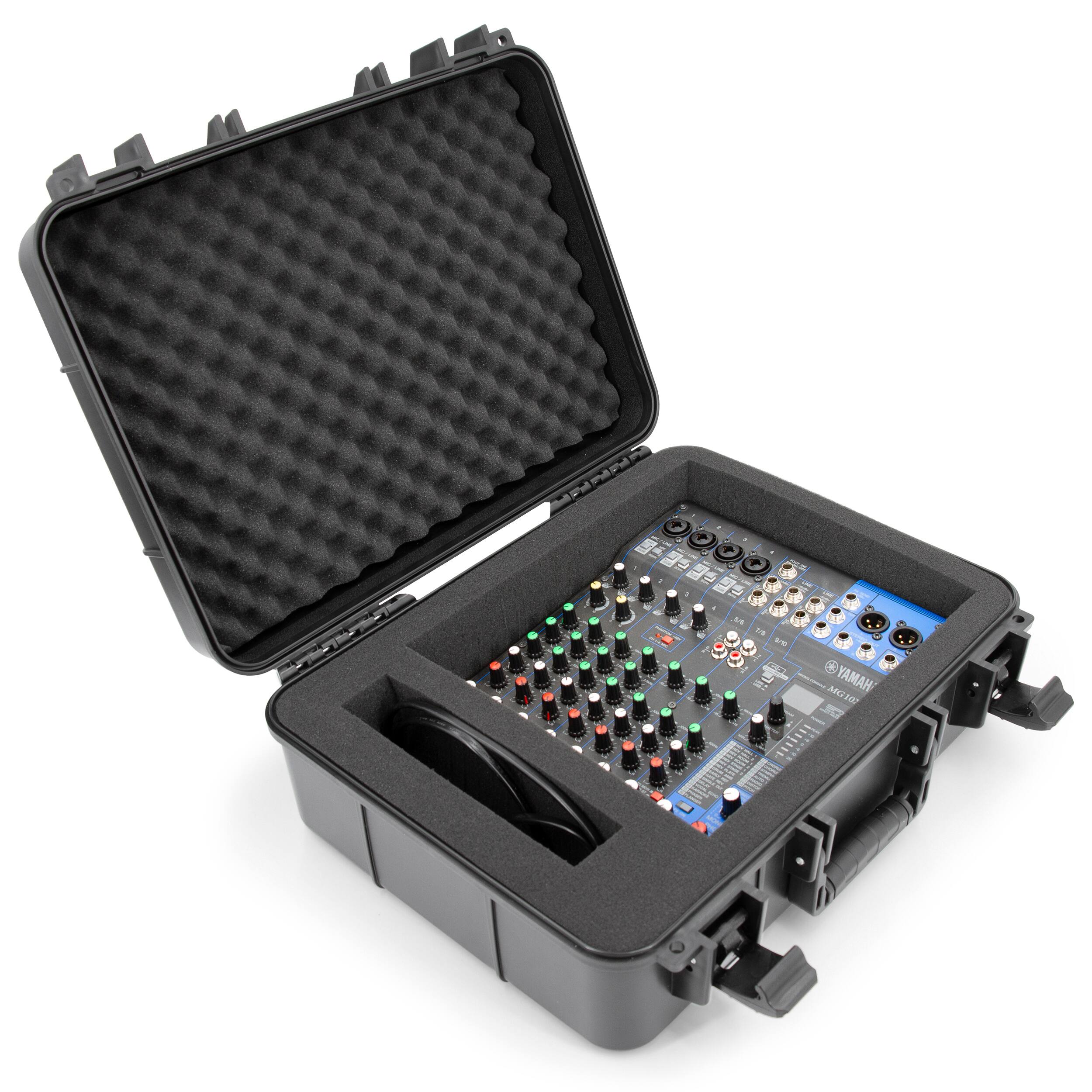 CASEMATIX - 16" Hard Shell Audio Mixer Travel Case – Fits 14.5x10.5x4.5 DJ Equipment, Compact Protective Storage Bag - Black