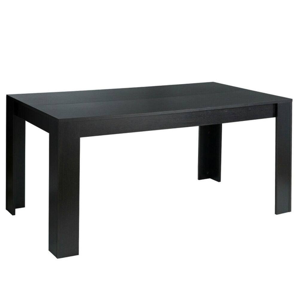 Alt View 2. Pefilos - 63 Inch Rectangular Modern Dining Kitchen Table for 6 People-Black, Counter Height Table, Kitchen Bar Height Table - Black.